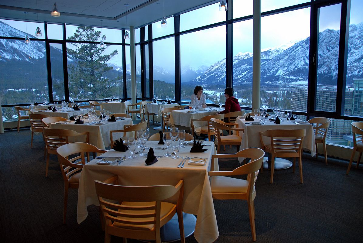 39E The Three Ravens Restaurant In The Banff Centre Has A Great View Overlooking Banff In Winter